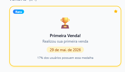 Medalha de primeira venda conquistada pela operação de Jessica Britto no Mercado Livre