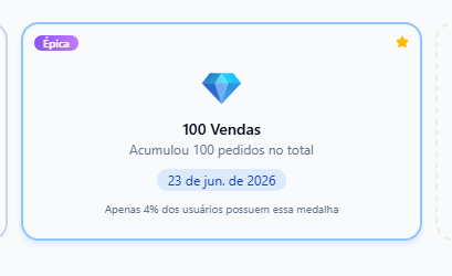 Medalha de 100 vendas conquistada pela operação de Jessica Britto no Mercado Livre